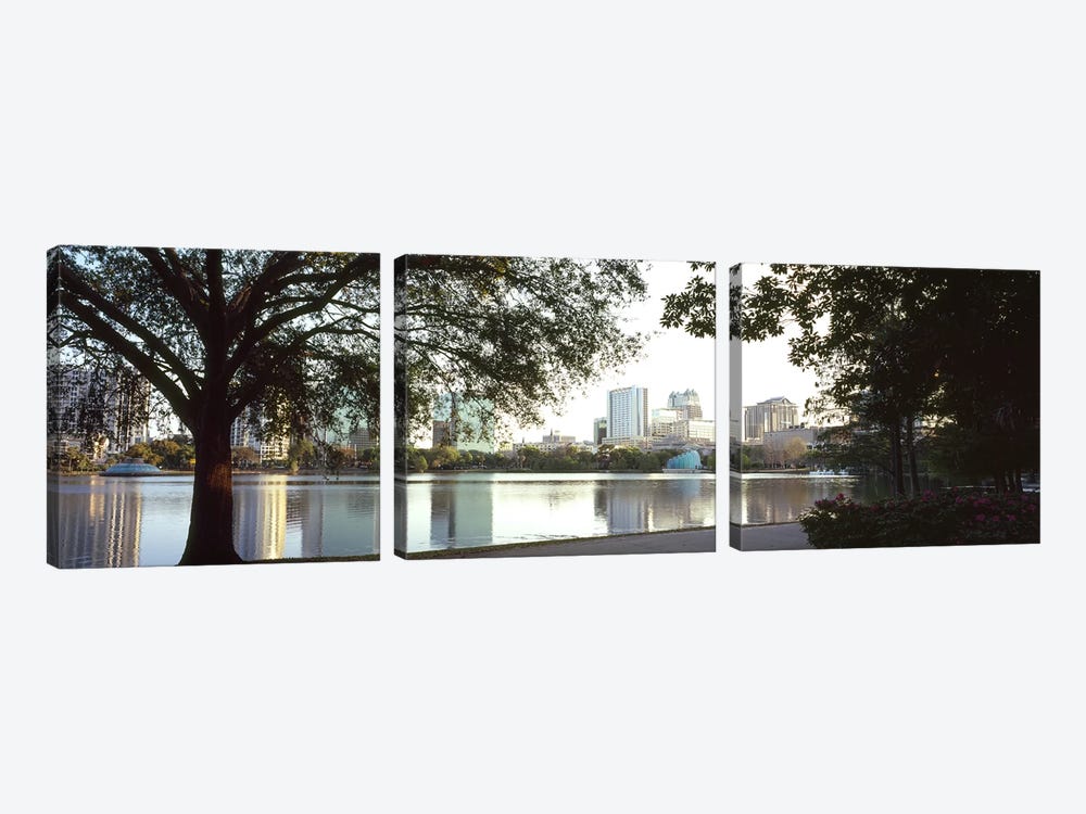 Buildings at the waterfront, Lake Eola, Orlando, Orange County, Florida, USA #2 by Panoramic Images 3-piece Canvas Art