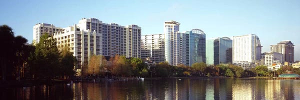 Orlando: Buildings at the waterfront, Lake Eola, Orlando, Orange County, Florida, USA #3 by Panoramic Images