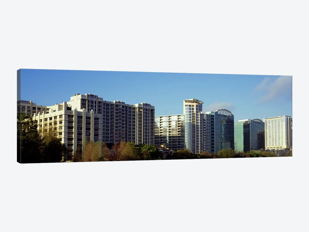 Skyscrapers in a city, Lake Eola, Orlando, Orange County, Florida, USA by Panoramic Images 1-piece Canvas Artwork