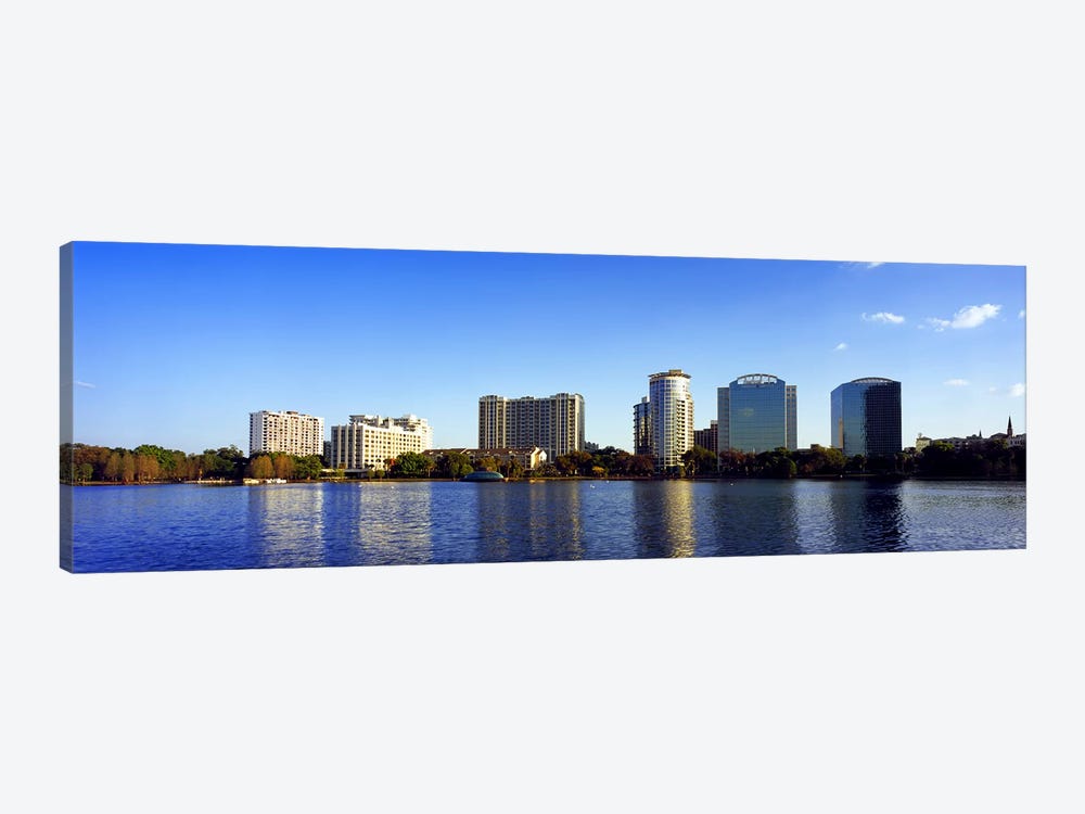 Buildings at the waterfront, Lake Eola, Orlando, Orange County, Florida, USA 2010 #2 by Panoramic Images 1-piece Canvas Art
