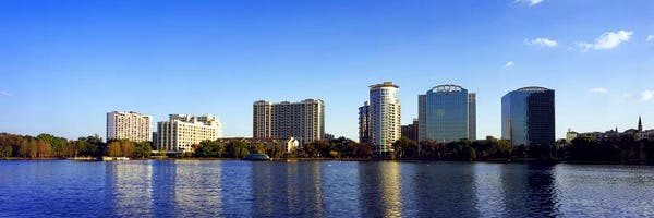 Orlando: Buildings at the waterfront, Lake Eola, Orlando, Orange County, Florida, USA 2010 #2 by Panoramic Images