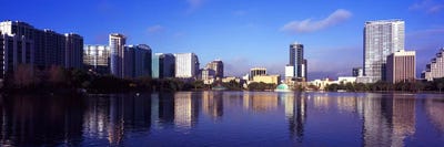 Buildings at the waterfront, Lake Eola, Orlando, Orange County, Florida, USA 2010 #3 by Panoramic Images multi panel art
