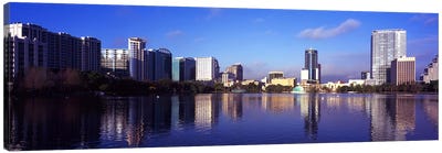 Buildings at the waterfront, Lake Eola, Orlando, Orange County, Florida, USA 2010 #3 Canvas Art Print - Orlando Art