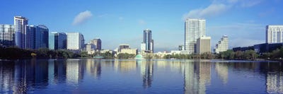 Buildings at the waterfront, Lake Eola, Orlando, Orange County, Florida, USA 2010 #4 by Panoramic Images canvas print