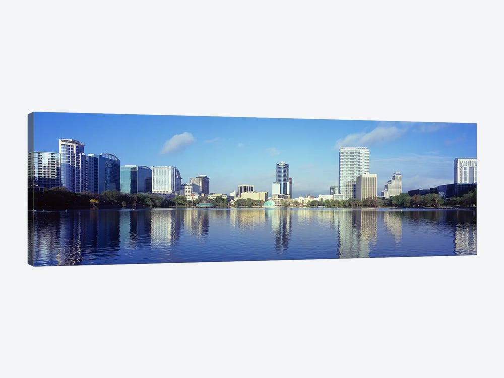 Buildings at the waterfront, Lake Eola, Orlando, Orange County, Florida, USA 2010 #4 by Panoramic Images 1-piece Canvas Wall Art