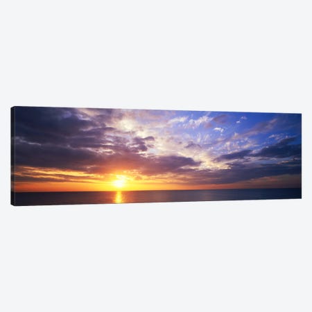 SunsetWater, Ocean, Caribbean Island, Grand Cayman Island Canvas Print #PIM869} by Panoramic Images Canvas Wall Art