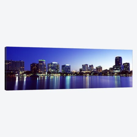 Buildings lit up at night in a city, Lake Eola, Orlando, Orange County, Florida, USA 2010 #2 Canvas Print #PIM8700} by Panoramic Images Canvas Artwork