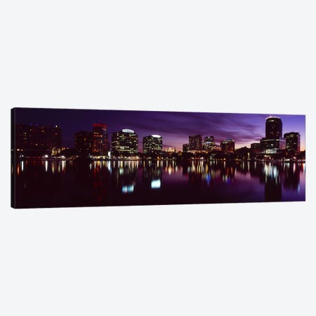 Buildings lit up at night in a city, Lake Eola, Orlando, Orange County, Florida, USA 2010 #4 Canvas Print #PIM8702} by Panoramic Images Canvas Art