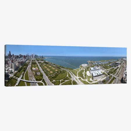 180 degree view of a city, Lake Michigan, Chicago, Cook County, Illinois, USA 2009 Canvas Print #PIM8707} by Panoramic Images Canvas Art Print