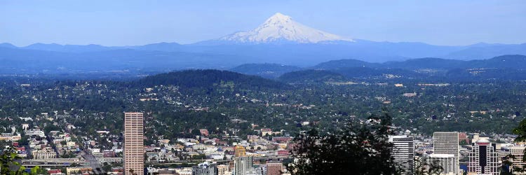 High angle view of a city, Mt Hood, Portland, Oregon, USA 2010