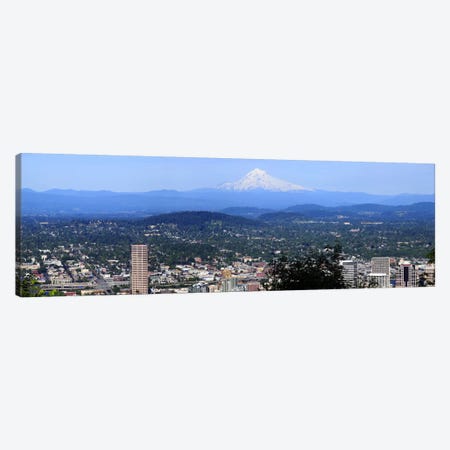 High angle view of a city, Mt Hood, Portland, Oregon, USA 2010 Canvas Print #PIM8710} by Panoramic Images Canvas Art Print