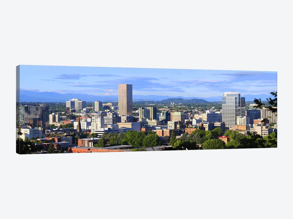 Skyscrapers in a city, Portland, Oregon, USA 2010 by Panoramic Images 1-piece Canvas Artwork