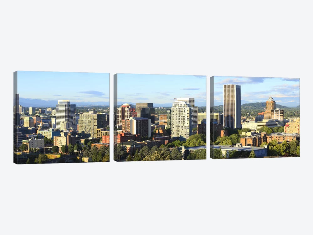 Skyscrapers in a city, Portland, Oregon, USA 2010 #2 by Panoramic Images 3-piece Canvas Print