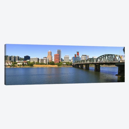Bridge across the river, Hawthorne Bridge, Willamette River, Portland, Multnomah County, Oregon, USA Canvas Print #PIM8714} by Panoramic Images Canvas Wall Art