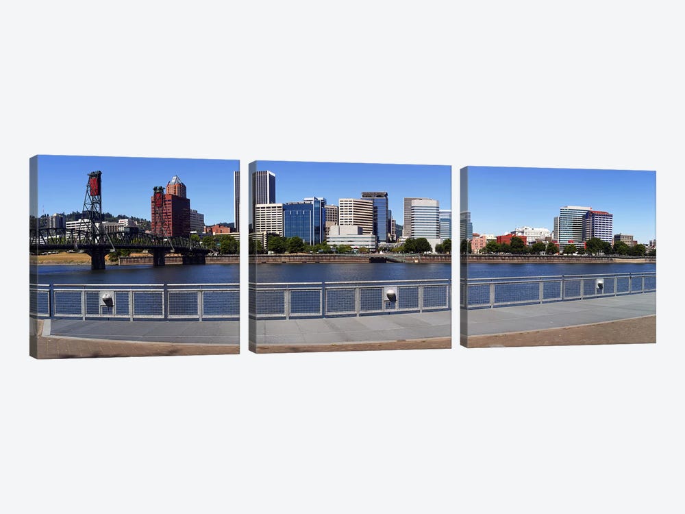 Buildings at the waterfront, Vista Point, Portland, Multnomah County, Oregon, USA 2010 by Panoramic Images 3-piece Canvas Artwork
