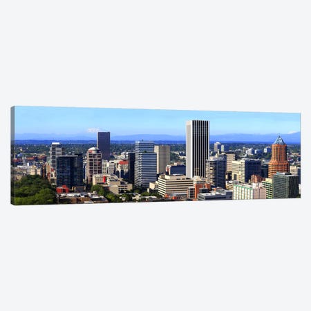 High angle view of a cityscape, Portland, Multnomah County, Oregon, USA 2010 Canvas Print #PIM8716} by Panoramic Images Canvas Art