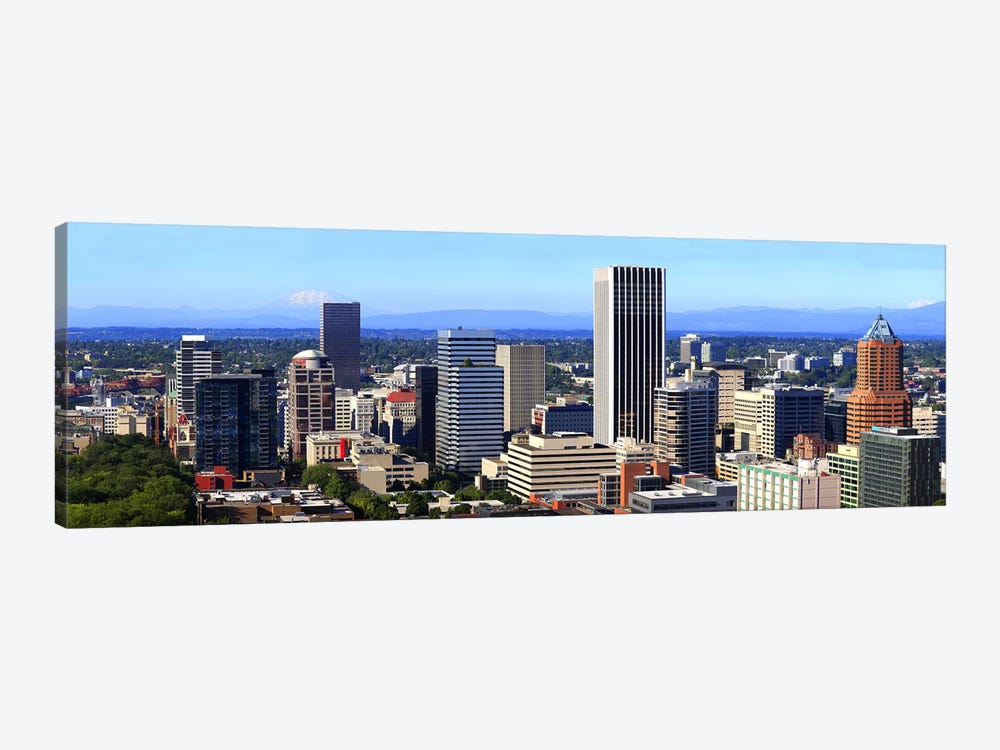 High angle view of a cityscape, Portland, Multnomah County, Oregon, USA 2010 by Panoramic Images 1-piece Art Print