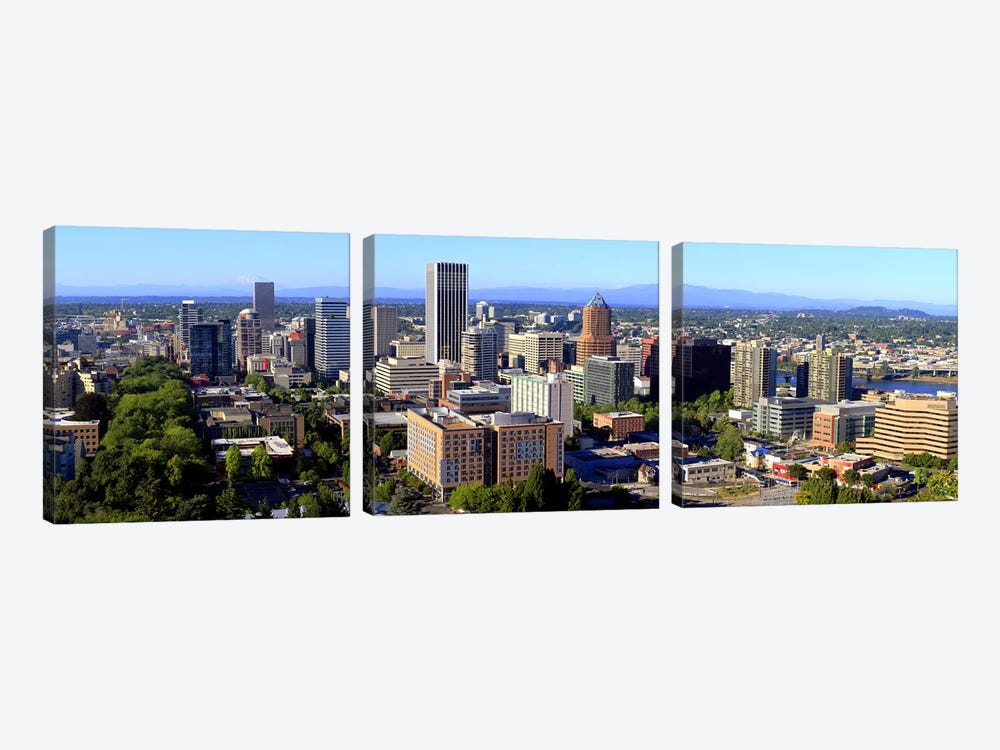 High angle view of a cityscape, Portland, Multnomah County, Oregon, USA 2010 #2 by Panoramic Images 3-piece Canvas Artwork
