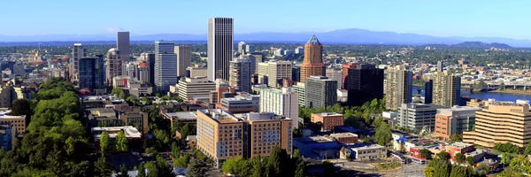 Portland: High angle view of a cityscape, Portland, Multnomah County, Oregon, USA 2010 #2 by Panoramic Images