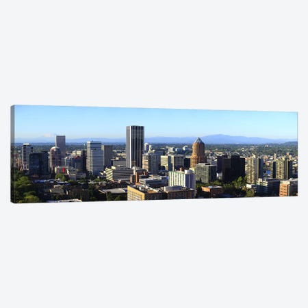 Cityscape with Mt St. Helens and Mt Adams in the background, Portland, Multnomah County, Oregon, USA 2010 Canvas Print #PIM8718} by Panoramic Images Canvas Art Print