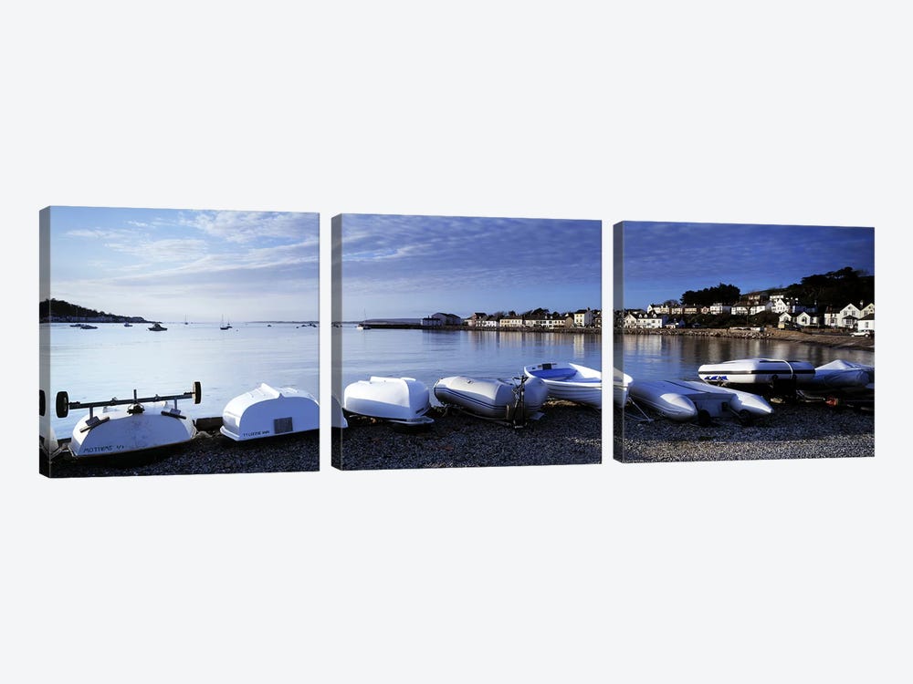 Boats on the beach, Instow, North Devon, Devon, England by Panoramic Images 3-piece Art Print