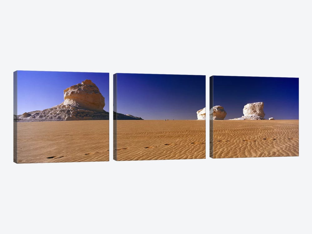 Rock formations in a desertWhite Desert, Farafra Oasis, Egypt by Panoramic Images 3-piece Canvas Print