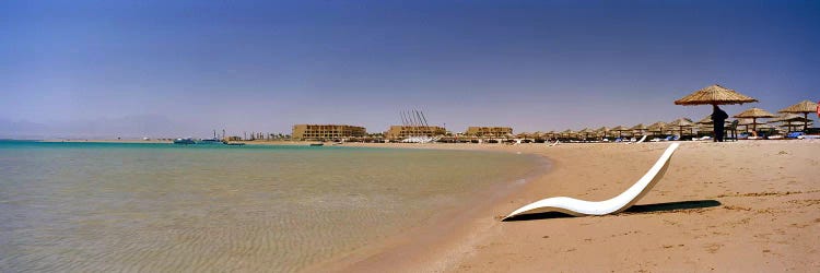 Chaise longue on the beach, Soma Bay, Hurghada, Egypt