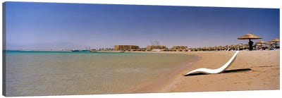 Chaise longue on the beach, Soma Bay, Hurghada, Egypt Canvas Art Print - Egypt Art