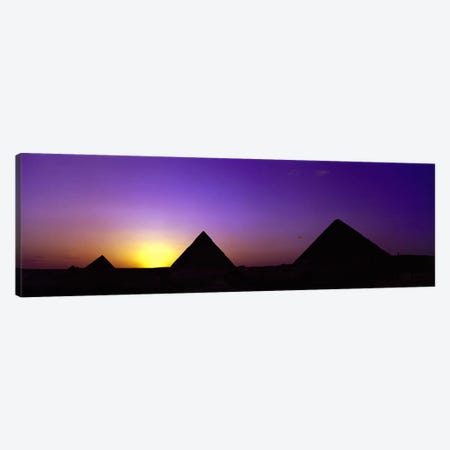 Silhouette of pyramids at dusk, Giza, Egypt Canvas Print #PIM8747} by Panoramic Images Canvas Art Print