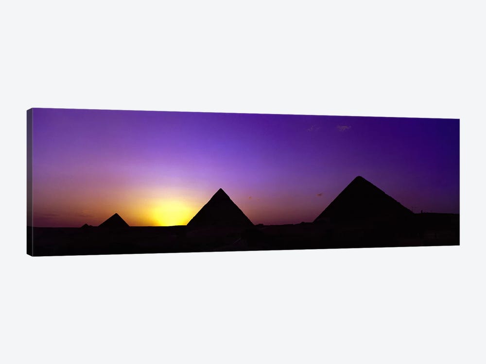 Silhouette of pyramids at dusk, Giza, Egypt by Panoramic Images 1-piece Canvas Art Print
