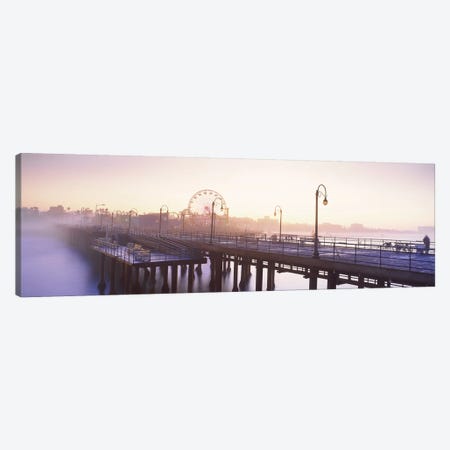 Pier with ferris wheel in the background, Santa Monica Pier, Santa Monica, Los Angeles County, California, USA Canvas Print #PIM8762} by Panoramic Images Canvas Wall Art