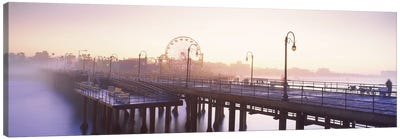 Pier with ferris wheel in the background, Santa Monica Pier, Santa Monica, Los Angeles County, California, USA Canvas Art Print - Santa Monica