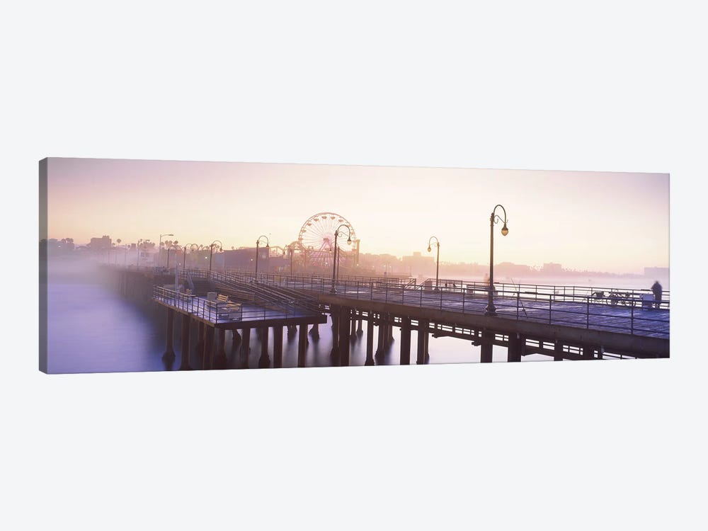 Pier with ferris wheel in the background, Santa Monica Pier, Santa Monica, Los Angeles County, California, USA by Panoramic Images 1-piece Canvas Artwork