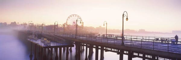 Amusement Parks: Pier with ferris wheel in the background, Santa Monica Pier, Santa Monica, Los Angeles County, California, USA by Panoramic Images
