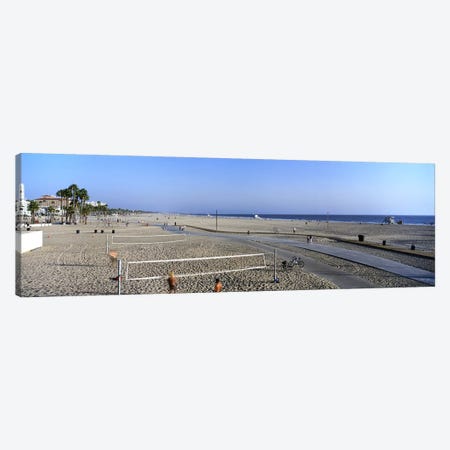 Tourists playing volleyball on the beach, Santa Monica, Los Angeles County, California, USA Canvas Print #PIM8764} by Panoramic Images Art Print
