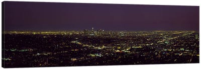 High angle view of a cityscape, Los Angeles, California, USA Canvas Art Print - Night Sky Art