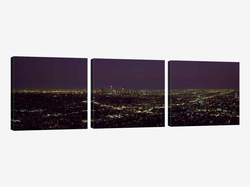 High angle view of a cityscape, Los Angeles, California, USA by Panoramic Images 3-piece Canvas Print