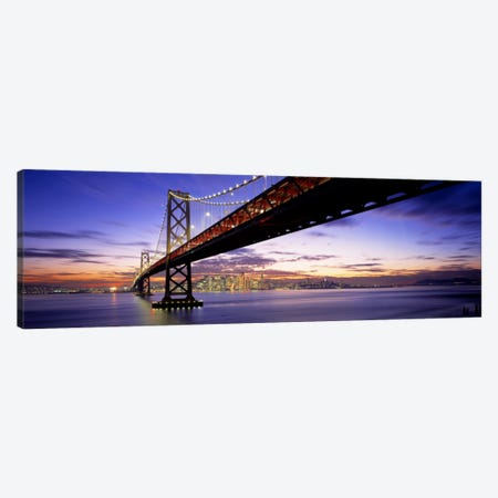 Twilight, Bay Bridge, San Francisco, California, USA Canvas Print #PIM876} by Panoramic Images Canvas Art