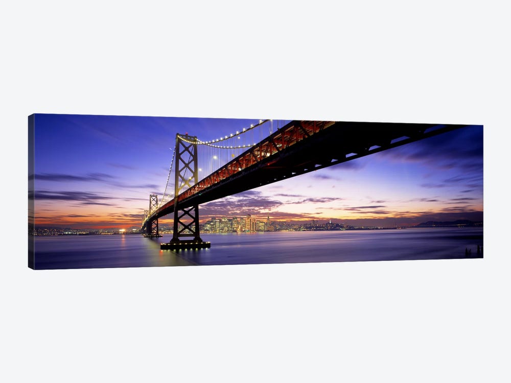 Twilight, Bay Bridge, San Francisco, California, USA by Panoramic Images 1-piece Canvas Wall Art
