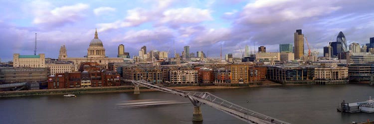 Bridge across a riverLondon Millennium Footbridge, St. Paul's Cathedral, London, England