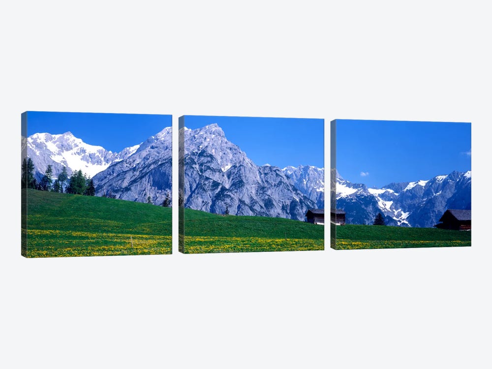 Alpine Pasture Landscape, Karwendel, Northern Limestone Alps, Tyrol, Austria by Panoramic Images 3-piece Canvas Art Print