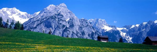 Snowy Mountains: Alpine Pasture Landscape, Karwendel, Northern Limestone Alps, Tyrol, Austria by Panoramic Images