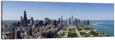 City skyline from south end of Grant Park, Chicago, Lake Michigan, Cook County, Illinois 2009 Canvas Art Print - Chicago Skylines