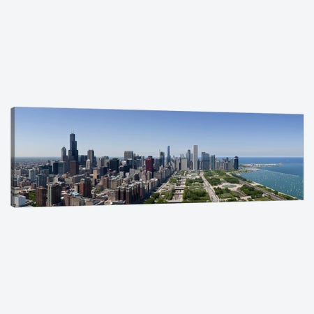 City skyline from south end of Grant Park, Chicago, Lake Michigan, Cook County, Illinois 2009 Canvas Print #PIM8819} by Panoramic Images Canvas Artwork