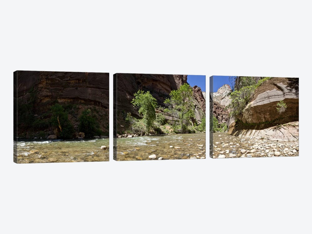 North Fork of the Virgin River, Zion National Park, Washington County, Utah, USA by Panoramic Images 3-piece Canvas Print