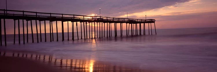 Cloudy Sunset Over A Pier, Ocean City, Worcester County, Maryland, USA