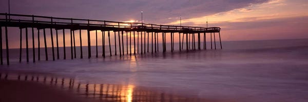 Maryland: Cloudy Sunset Over A Pier, Ocean City, Worcester County, Maryland, USA by Panoramic Images