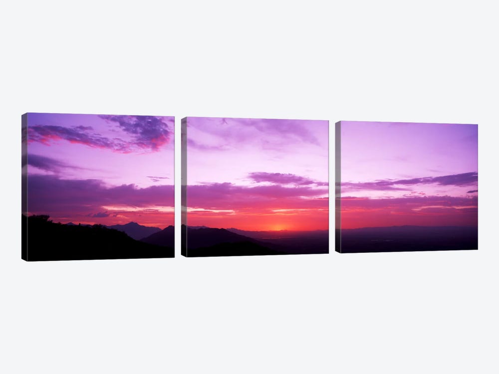 Clouds over mountains, Sierra Estrella Mountains, Phoenix, Arizona, USA by Panoramic Images 3-piece Canvas Print