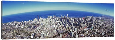 Aerial view of a cityscape with lake in the background, Sears Tower, Lake Michigan, Chicago, Illinois, USA #2 Canvas Art Print - Chicago Skylines