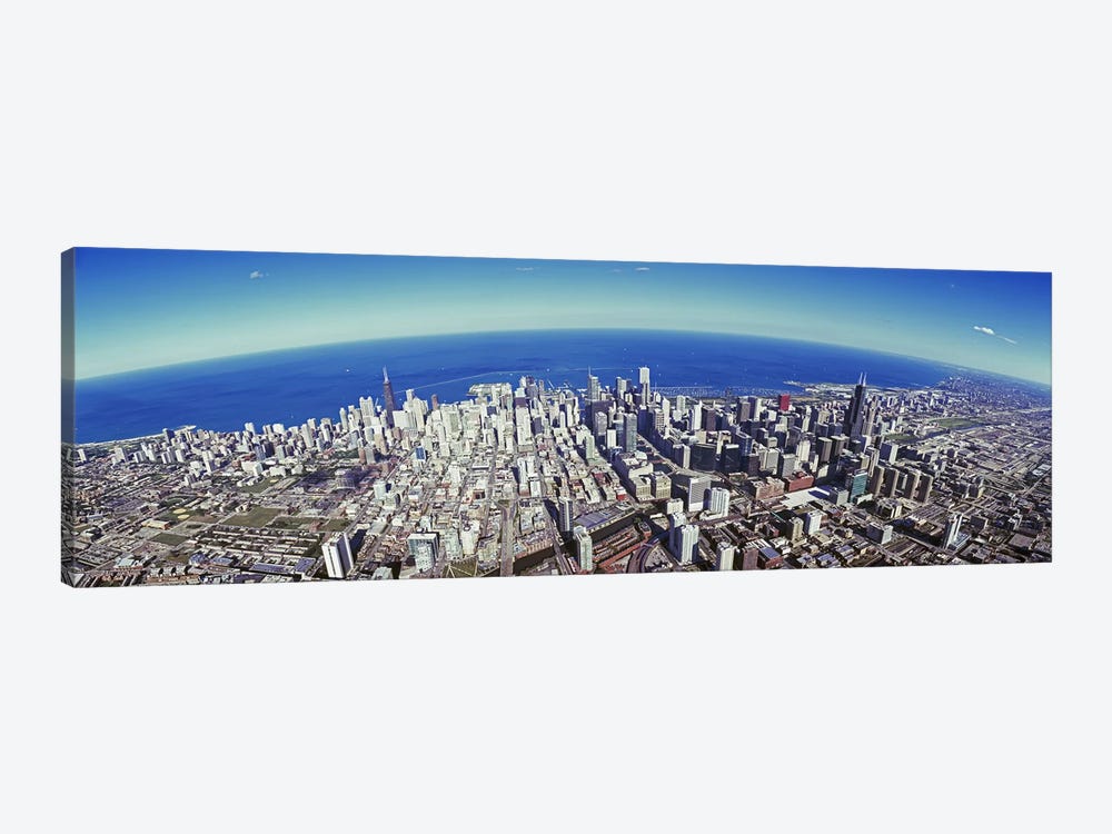 Aerial view of a cityscape with lake in the background, Sears Tower, Lake Michigan, Chicago, Illinois, USA #2 by Panoramic Images 1-piece Canvas Art